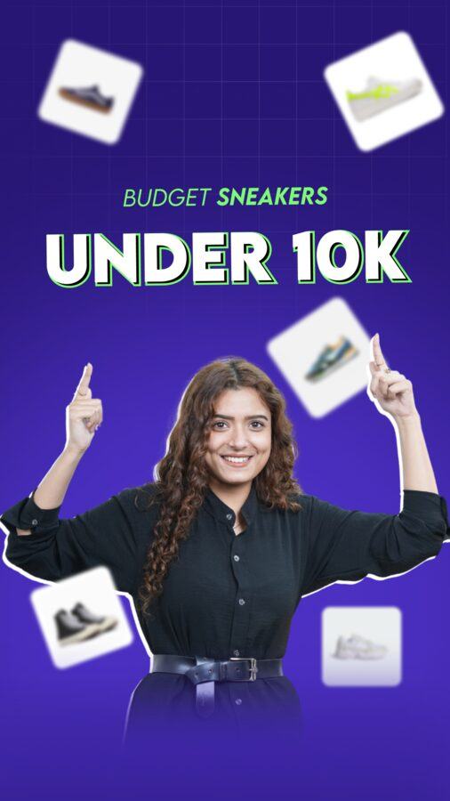 Flash.co static creative, budget sneakers under 10K